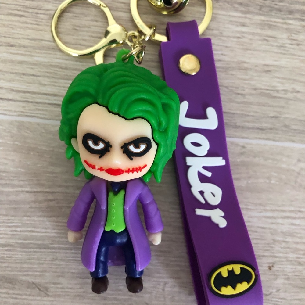 Joker 3D Silicone Keychain KeyRing Pendant